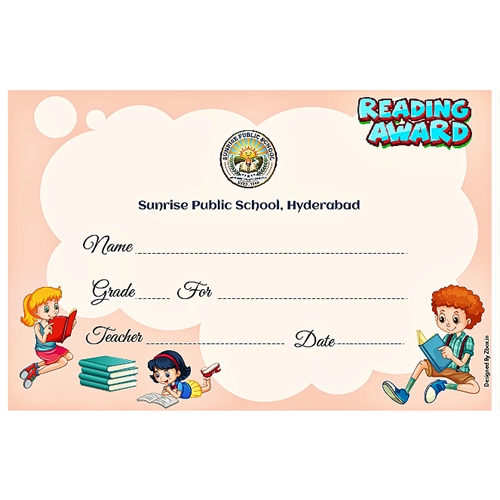 School Reading Award 6 x 9 Inches